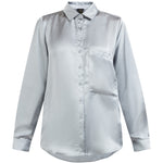 B-WARE DreiMaster Klassik Damen Hemdbluse Gr. S Farbe Graublau