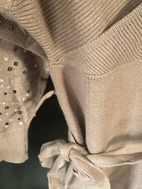 B-WARE FAINA DAMEN STRICKKLEID GR.XS/S FARBE DUNKELTAUPE