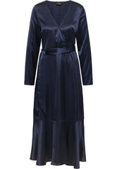 B-WARE DreiMaster Klassik Damen Blusenkleid Gr. S Farbe Marine